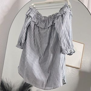 Jella C. Strapless Chambray Top